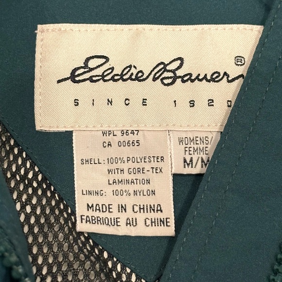 Eddie Bauer Jacket Hunter Green Hooded Full Zipper Cinch Hood Waist Hem Medium - Picture 3 of 9